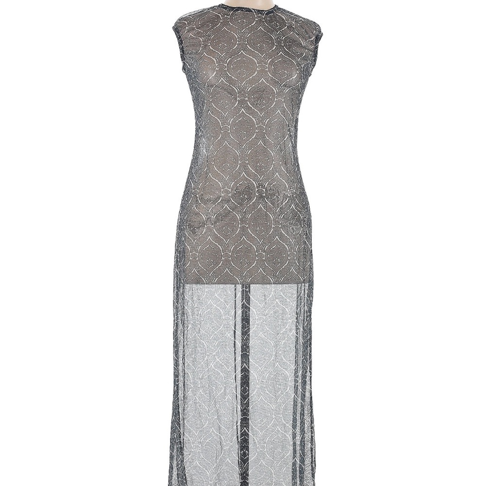 Vintage Black and Gray Sheer Dress